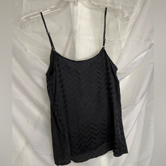 EQUPMENT SILK CAMI Black Chevron Adjustable Straps XS - Picture 5 of 5